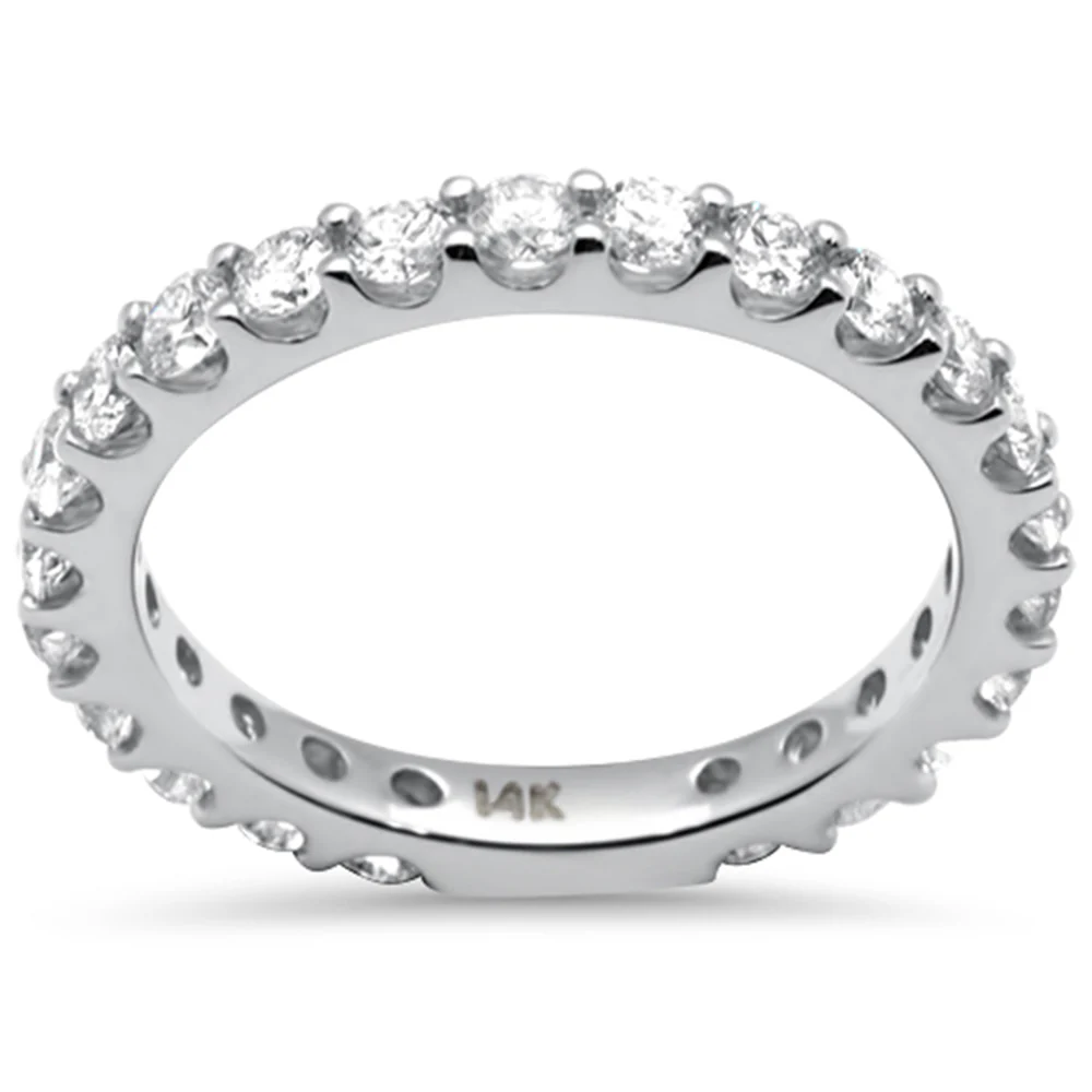 <span style="color:purple">SPECIAL!</span> 1.28ct G SI 14K White Gold Diamond Wedding Band Ring Size 6.5