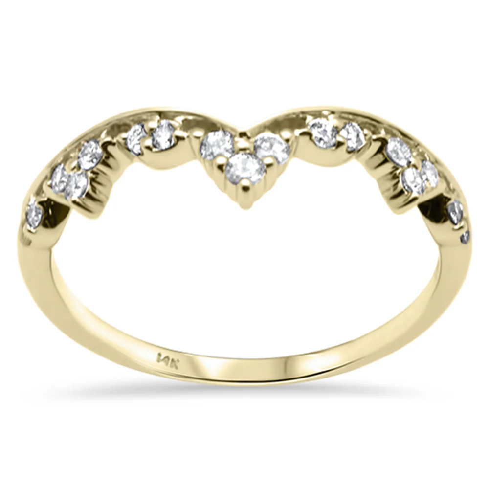 <span style="color:purple">SPECIAL!</span> .21ct G SI 14K Yellow Gold Diamond Stackable Band Ring Size 6.5