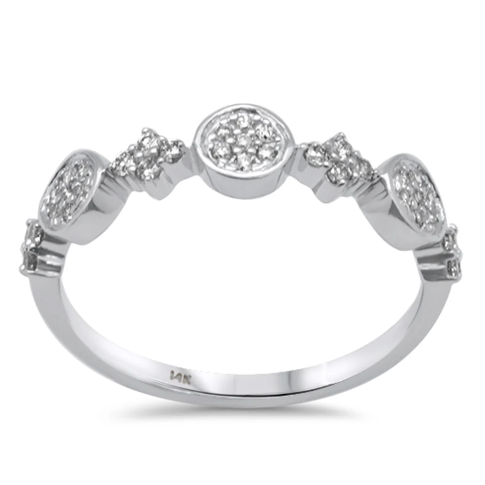 <span style="color:purple">SPECIAL!</span> .25ct G SI 14K White Gold Diamond Multi Shaped Band Ring Size 6.5