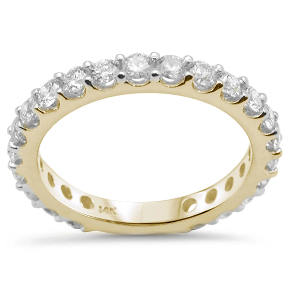 <span style="color:purple">SPECIAL!</span> 1.19ct G SI 14K Yellow Gold Diamond Anniversary Band Ring Size 6.5