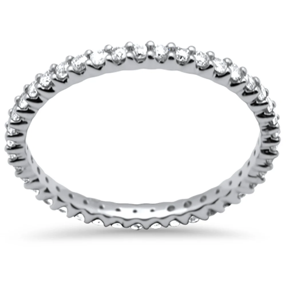 <span style="color:purple">SPECIAL!</span>.51ct G SI 14K White Gold Round Diamond Eternity Band Ring Size 6.5