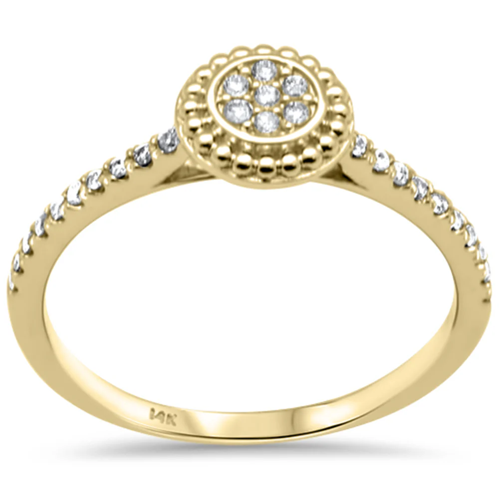 <span style="color:purple">SPECIAL!</span> .16ct G SI 14K Yellow Gold Diamond Round Engagement Ring Size 6.5
