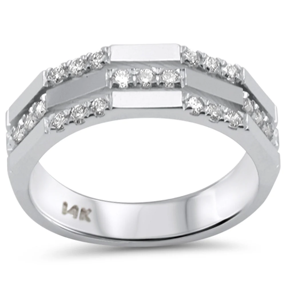 <span style="color:purple">SPECIAL!</span> .34ct G SI 14K White Gold Diamond Band Ring Size 6.5