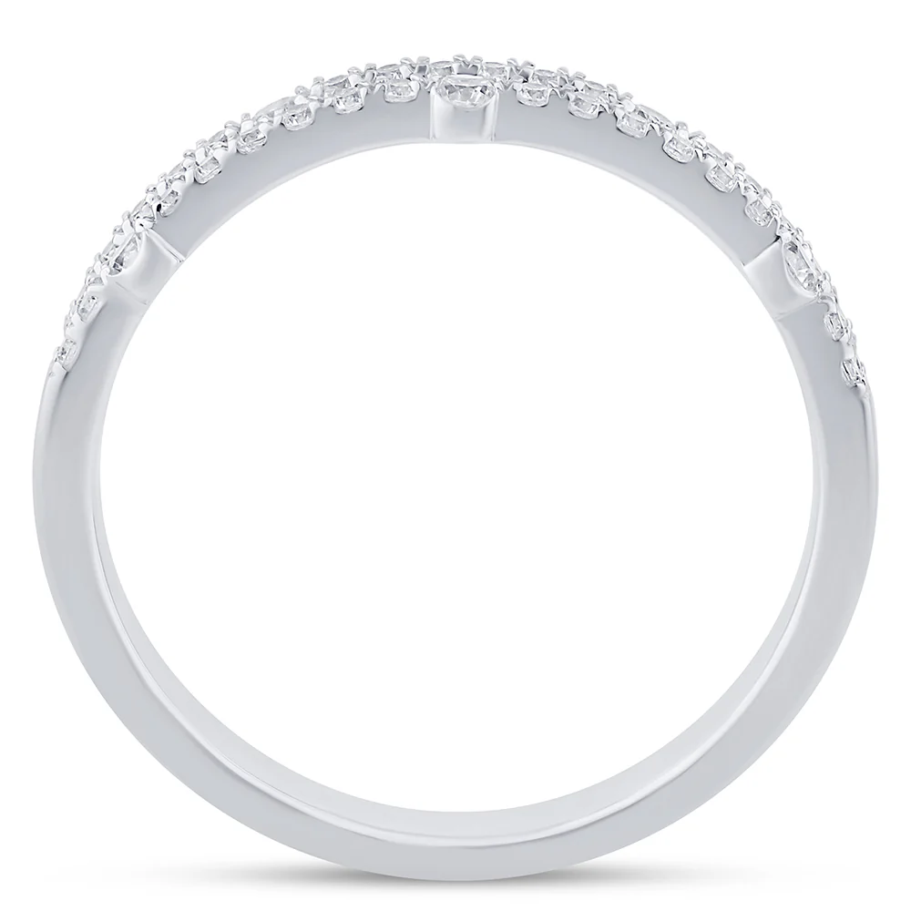 <span style="color:purple">SPECIAL!</span> .32ct G SI 14K White Gold Diamond Band Ring Size 6.5