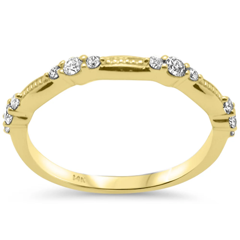 <span style="color:purple">SPECIAL!</span> .28ct G SI 14K Yellow Gold Diamond Band Ring Size 6.5
