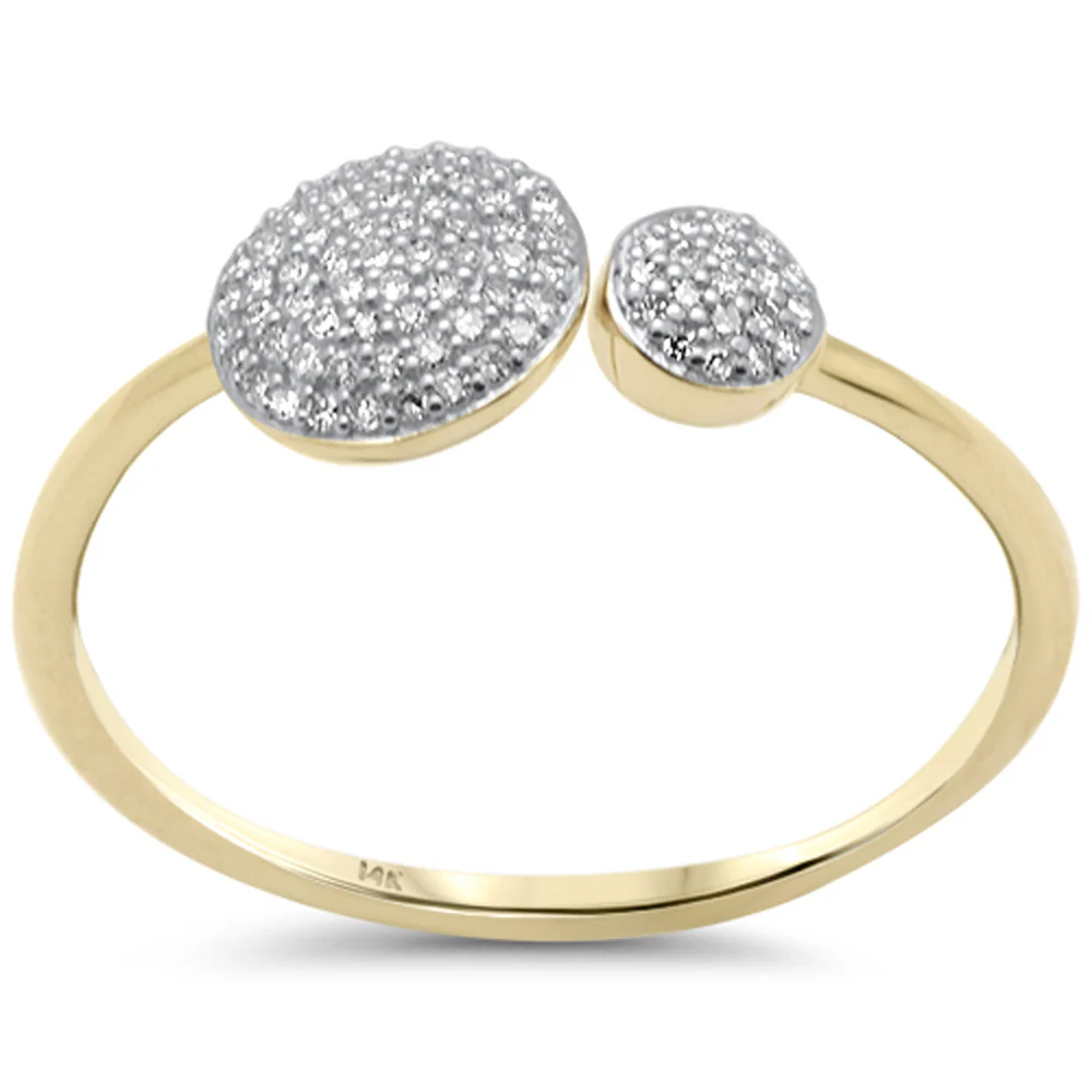 .13ct G SI 14K Yellow Gold Diamond Round Shape Wrap Around Ring Size 6.5