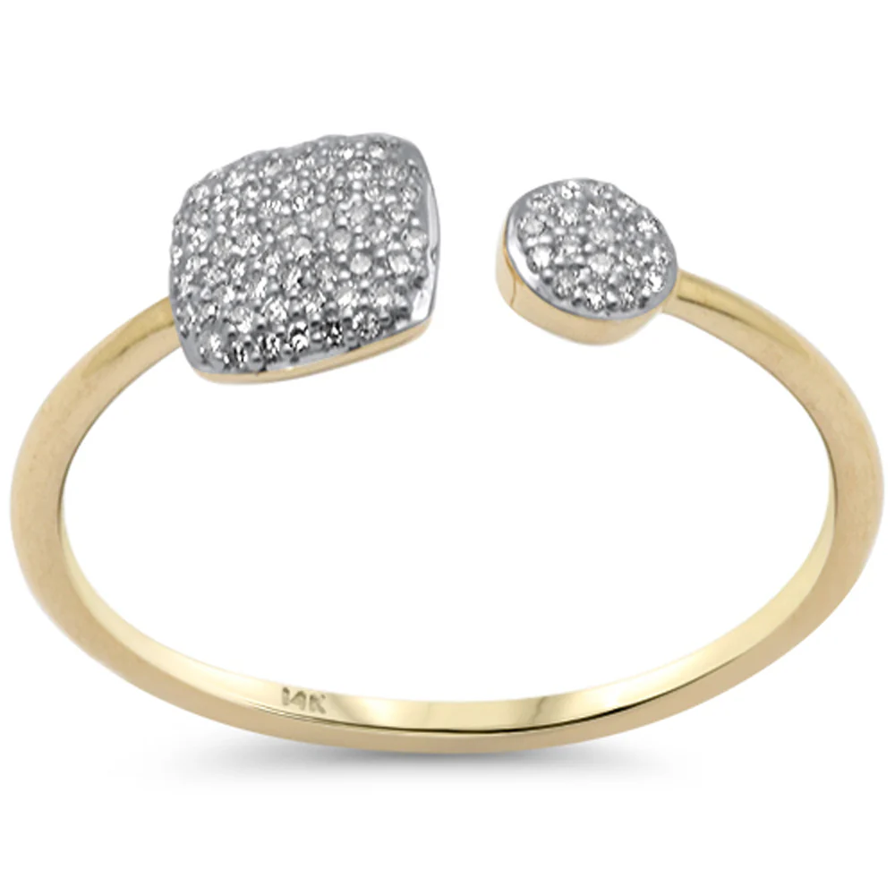 .12ct G SI 14K Yellow Gold Diamond Round & Cushion Shape Wrap Around Ring Size 6.5