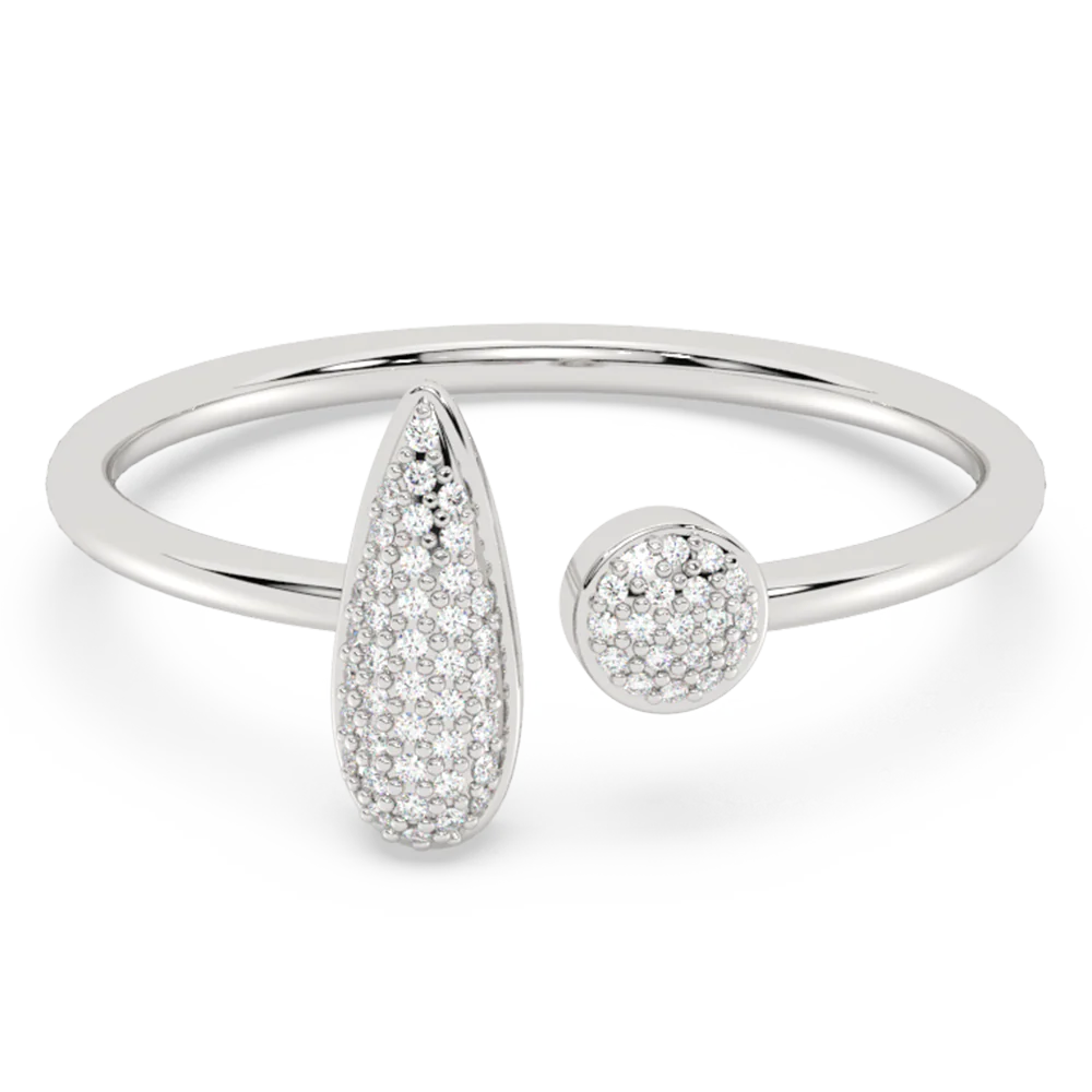 .10ct G SI 14K White Gold Diamond Warp Around Band Ring Size 6.5