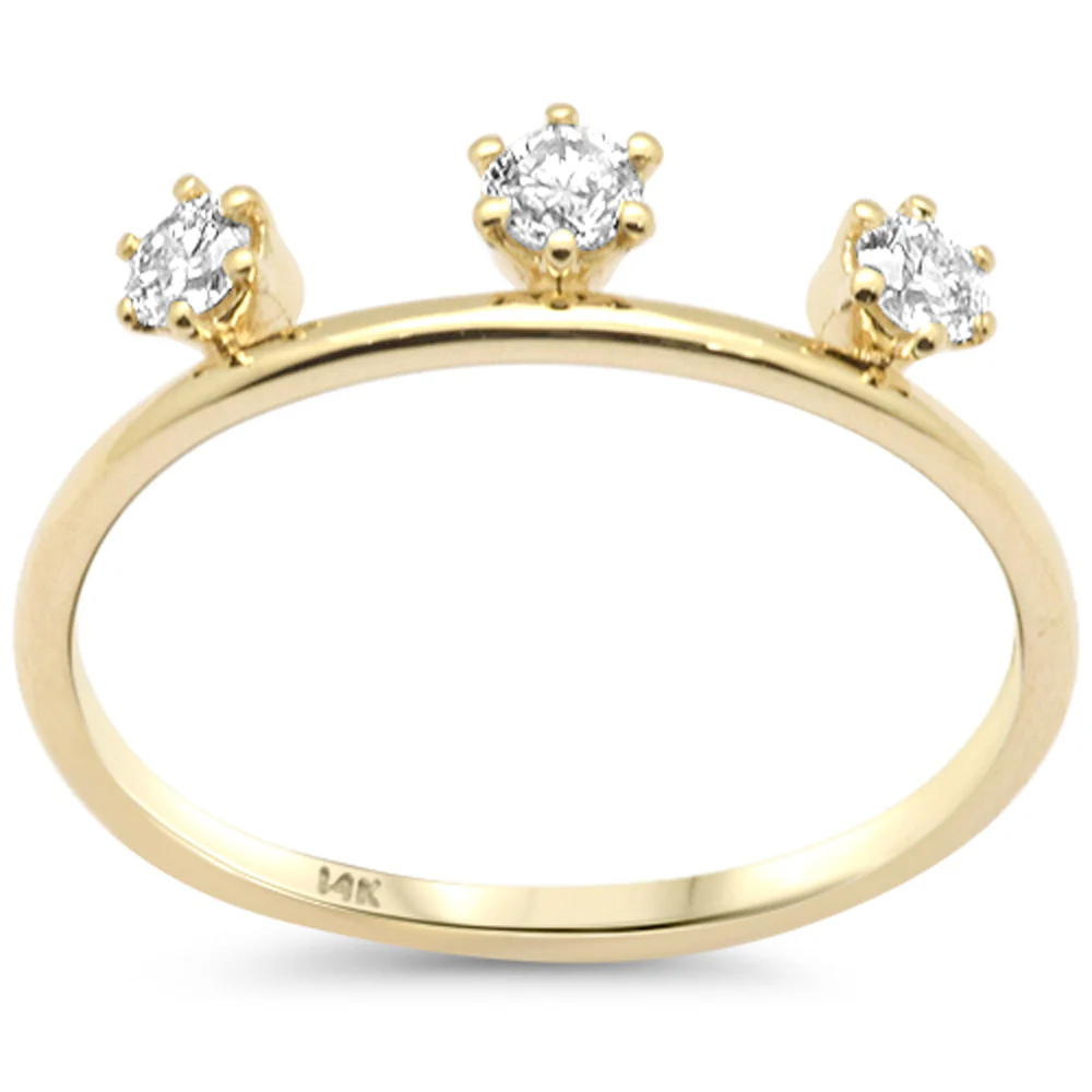 <span style="color:purple">SPECIAL!</span> .26ct G SI 14K Yellow Gold Diamond Band Ring Size 6.5