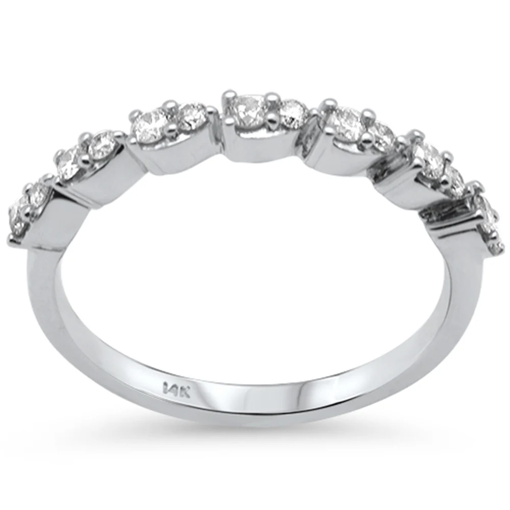 <span style="color:purple">SPECIAL!</span> .33ct G SI 14K White Gold Diamond Petite Anniversary Band Ring Size 6.5