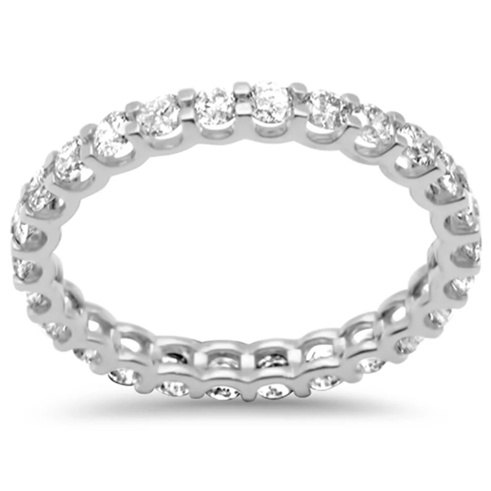 <span style="color:purple">SPECIAL!</span> 1.31ct G SI 14K White Gold Diamond Eternity Band Ring Size 7