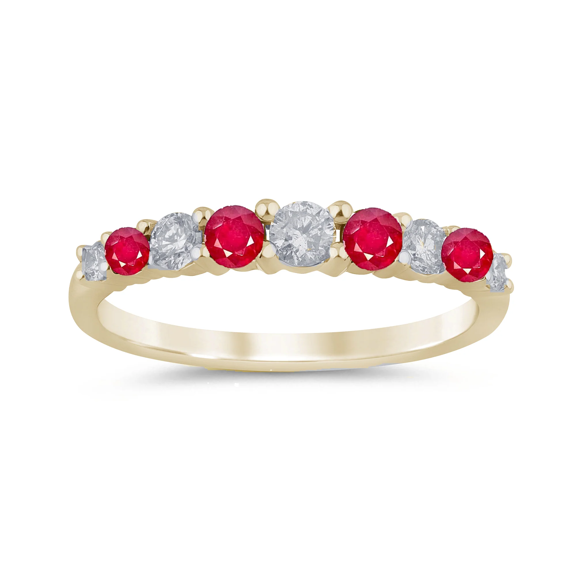 .54ct G SI 14K Yellow Gold Diamond Ruby Ring Size 6.5