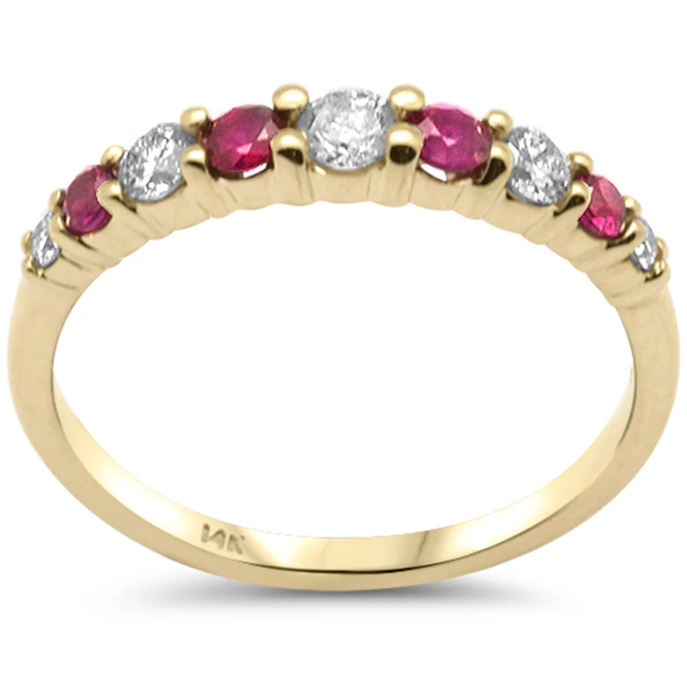 .54ct G SI 14K Yellow Gold Diamond Ruby Ring Size 6.5 - Image 2