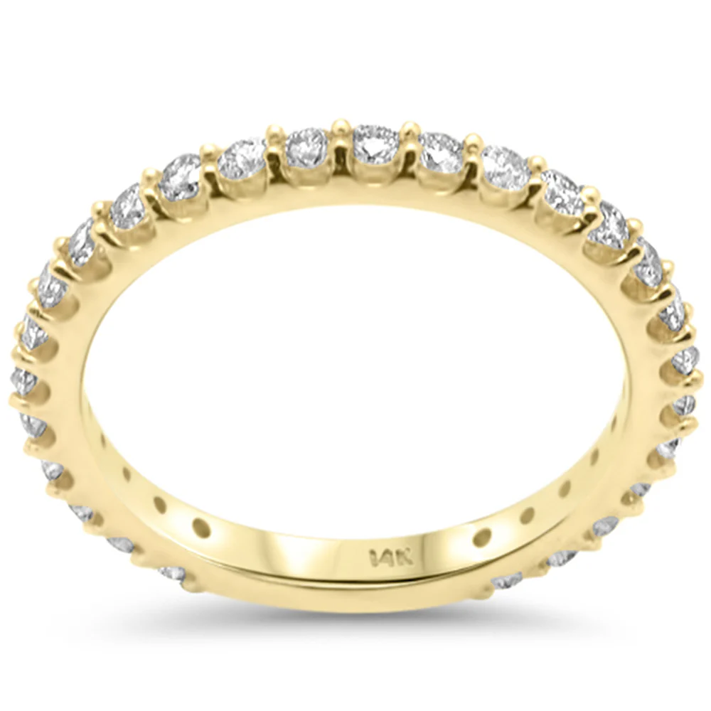 <span style="color:purple">SPECIAL!</span> .79ct G SI 14K Yellow Gold Round Diamond Eternity Band Ring Size 6.5