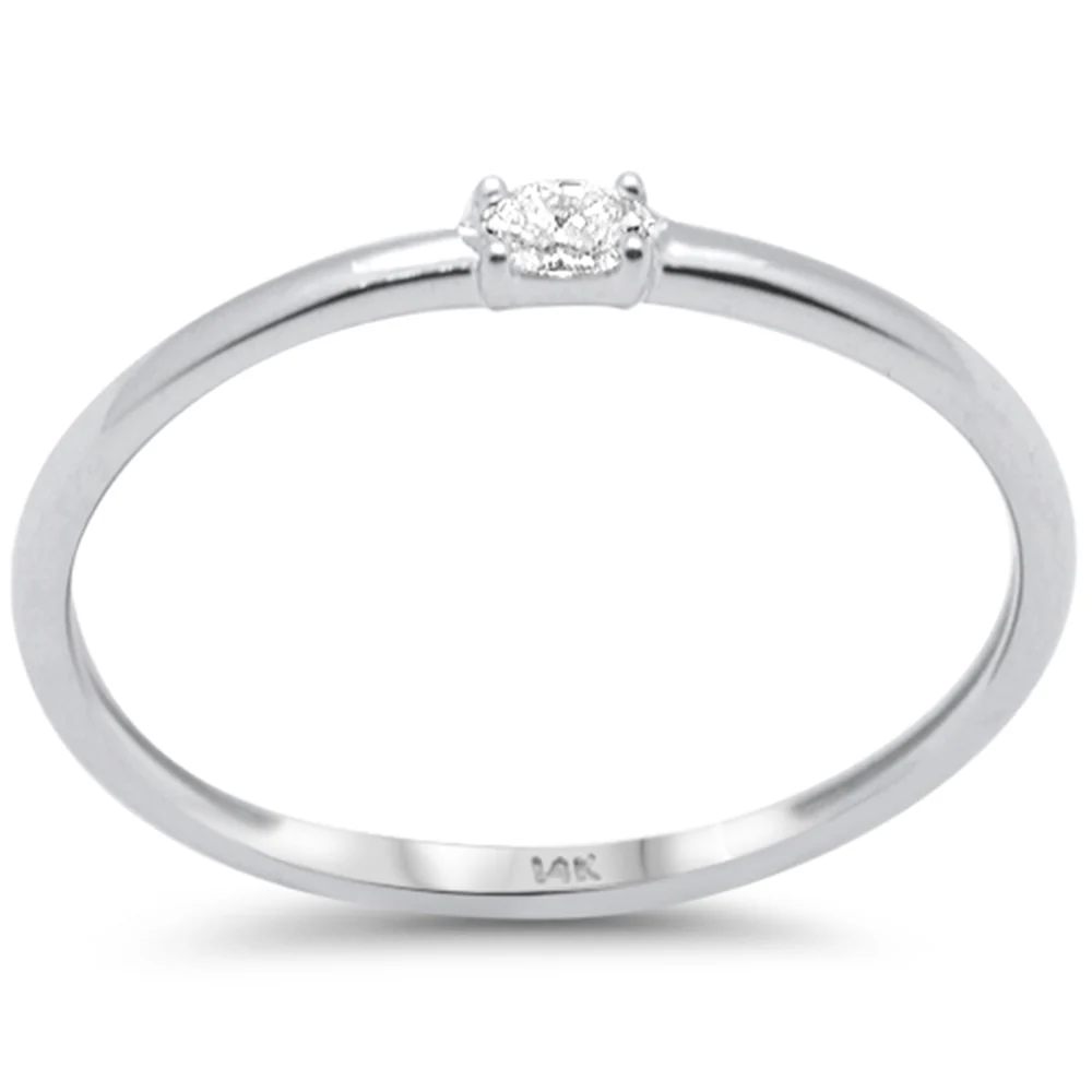 .07ct G SI 14K White Gold Diamond Band Ring Size 6.5