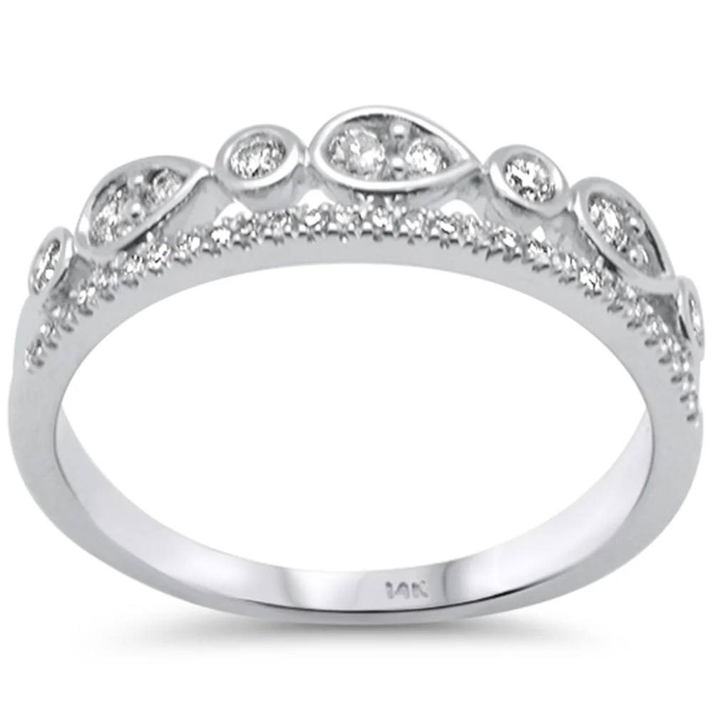 <span style="color:purple">SPECIAL!</span> .33ct G SI 14K White Gold Diamond Band Ring Size 6.5