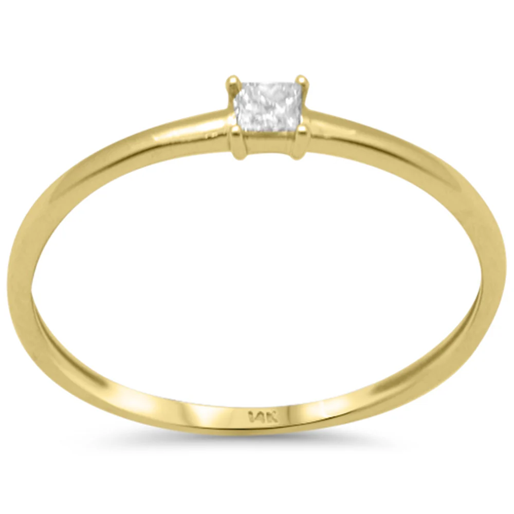.08ct G SI 14K Yellow Gold Baguette Diamond Band Ring Size 6.5