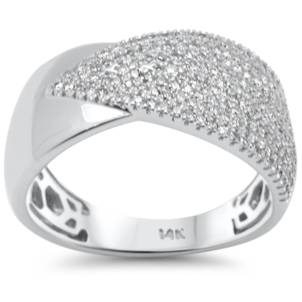 <span style="color:purple">SPECIAL!</span> .50ct G SI 14K White Gold Diamond Band Ring Size 6.5