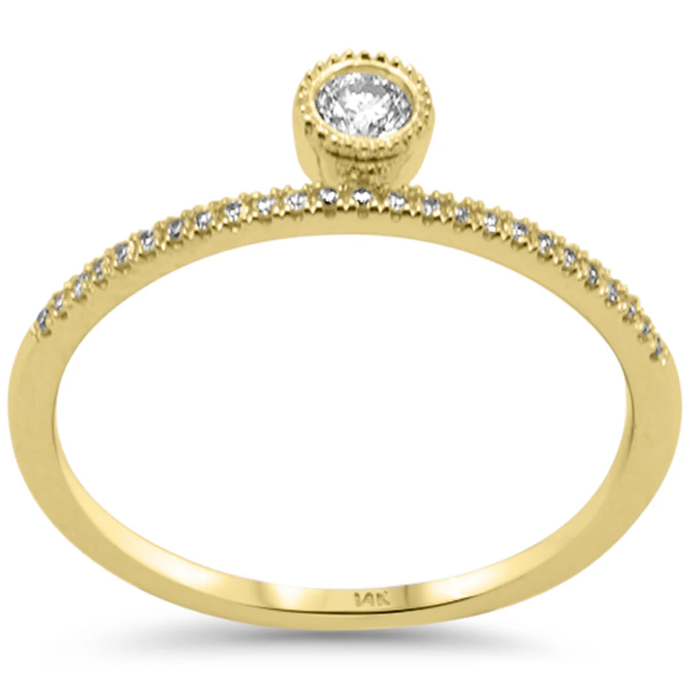 .17ct G SI 14K Yellow Gold Diamond Petite Solitaire Ring Size 6.5