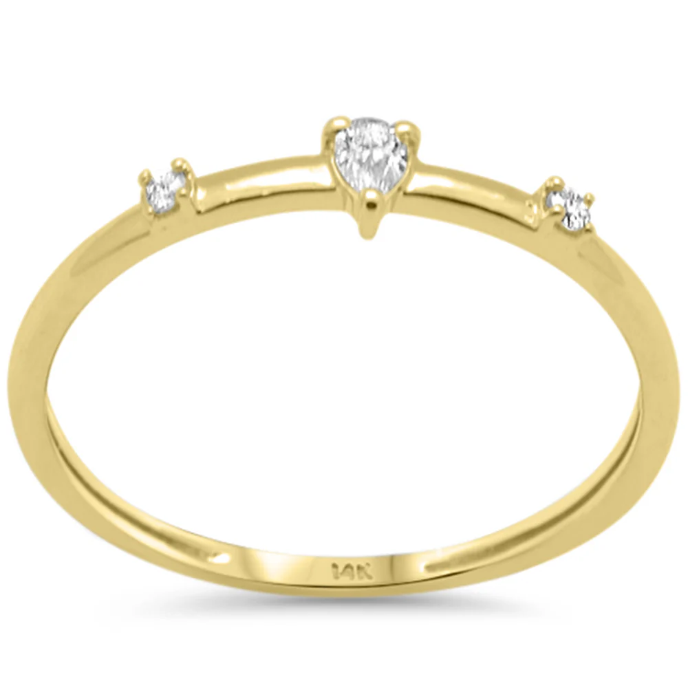 .10ct G SI 14K Yellow Gold Diamond Petite Solitaire Ring Size 6.5