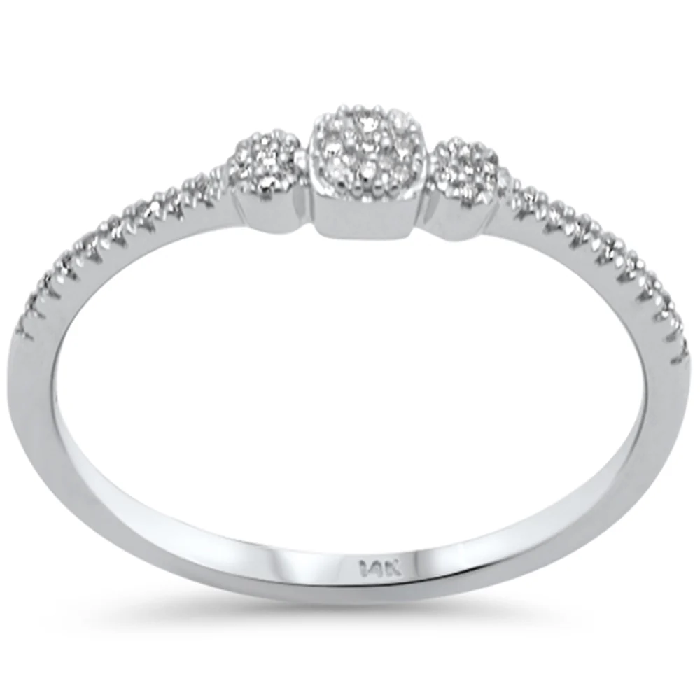 .10ct G SI 14K White Gold Diamond Petite Solitaire Ring Size 6.5