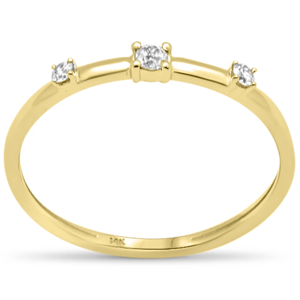 .10ct G SI 14K Yellow Gold Diamond Petite Solitaire Ring Size 6.5
