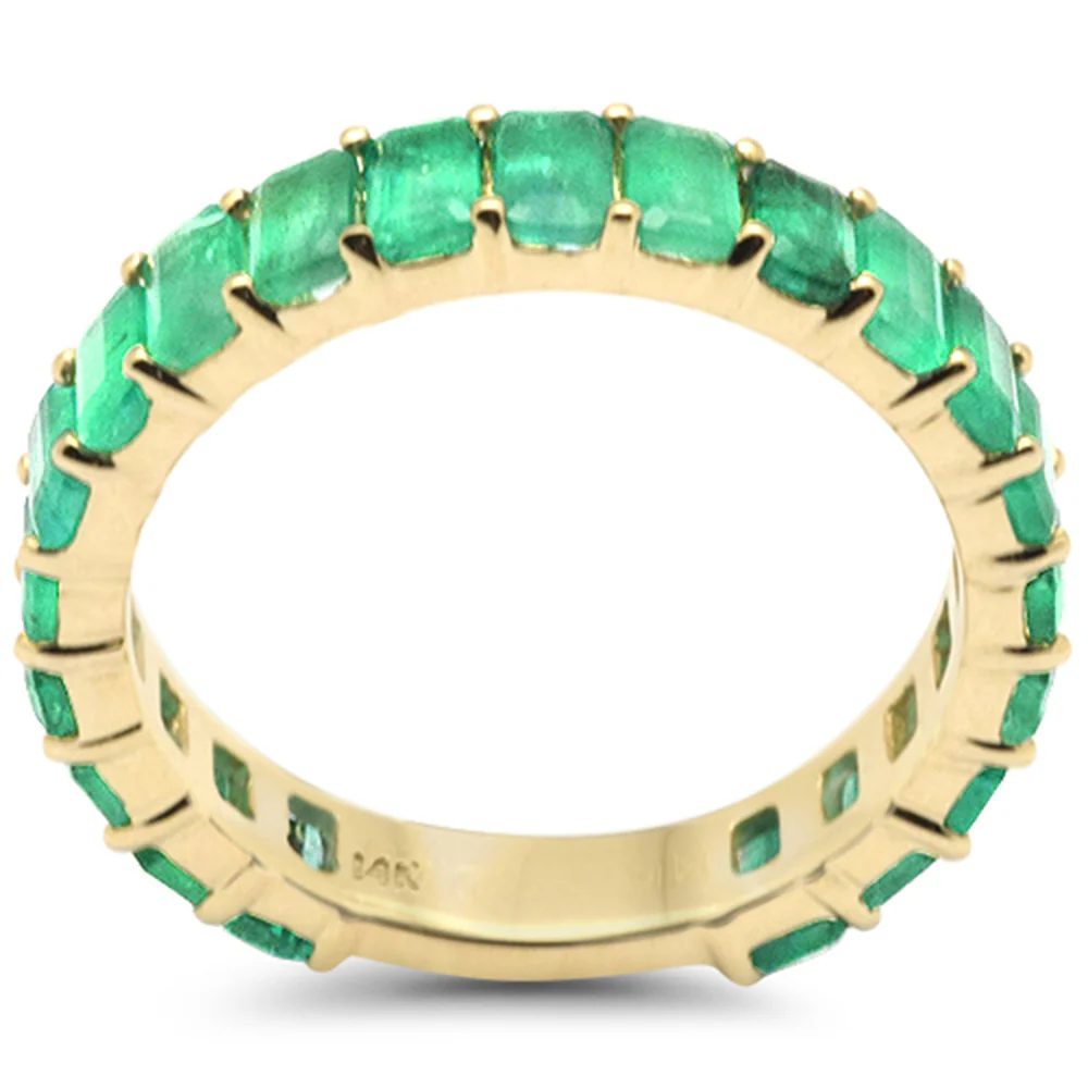 <span style="color:purple">SPECIAL!</span> 2.51ct G SI 14K Yellow Gold Emerald Gemstone Band Ring Size 6.5