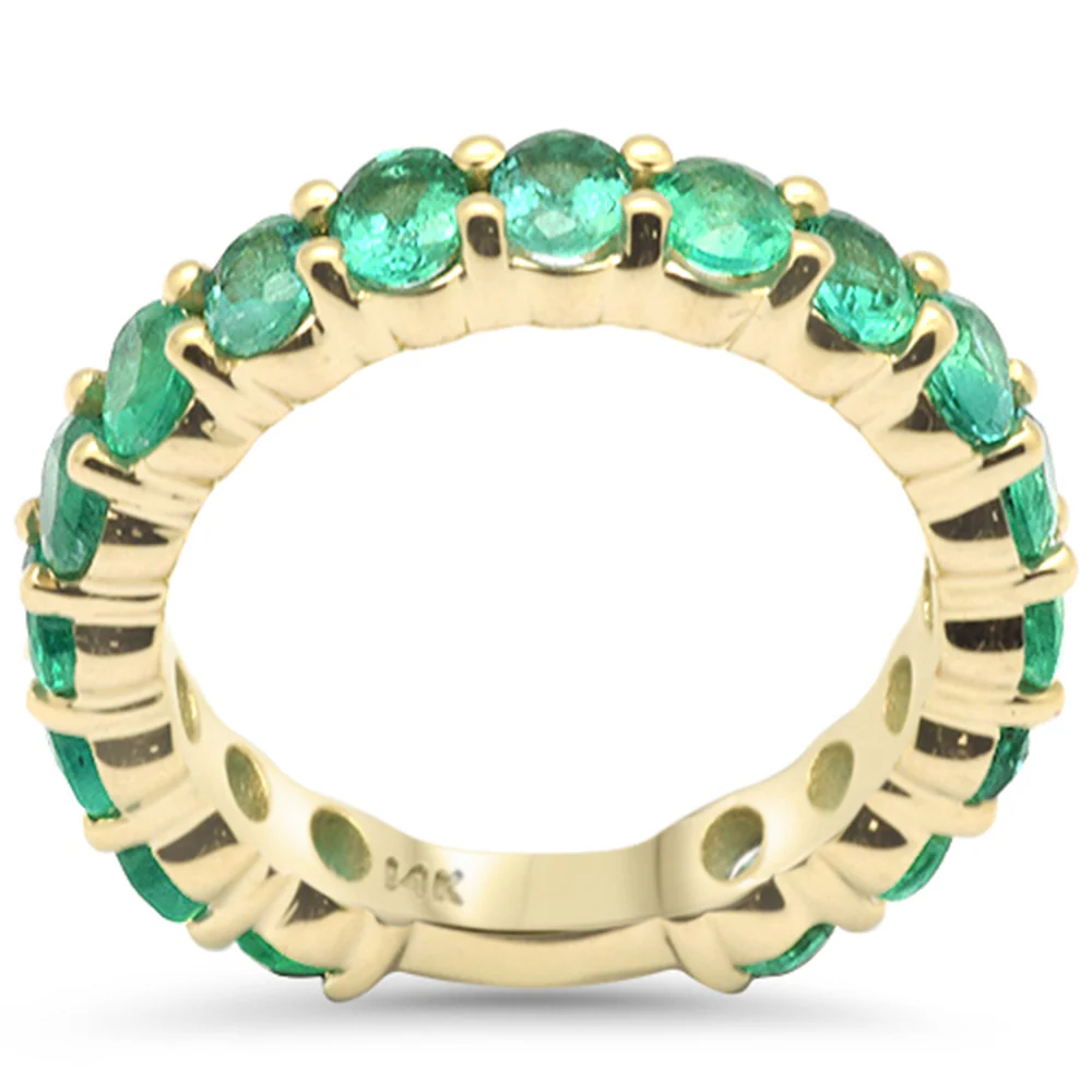 <span style="color:purple">SPECIAL!</span> 2.45ct G SI 14K Yellow Gold Emerald Gemstone Band Ring Size 6.5