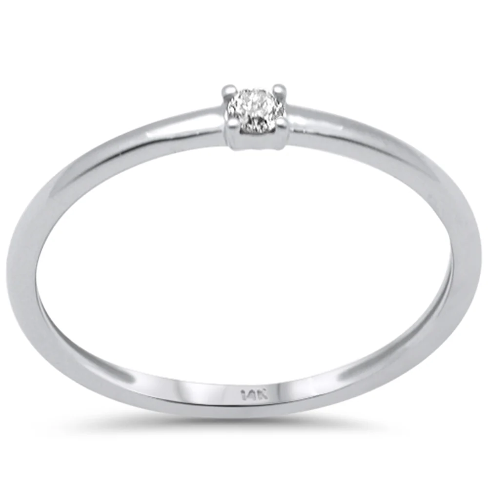 .07ct G SI 14K White Gold Diamond Solitaire Ring Size 6.5