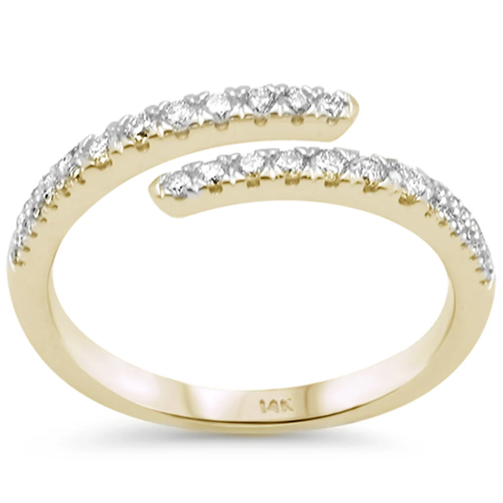 <span style="color:purple">SPECIAL!</span> .32ct G SI 14K Yellow Gold Diamond Wrap Arround Band Ring Size 6.5