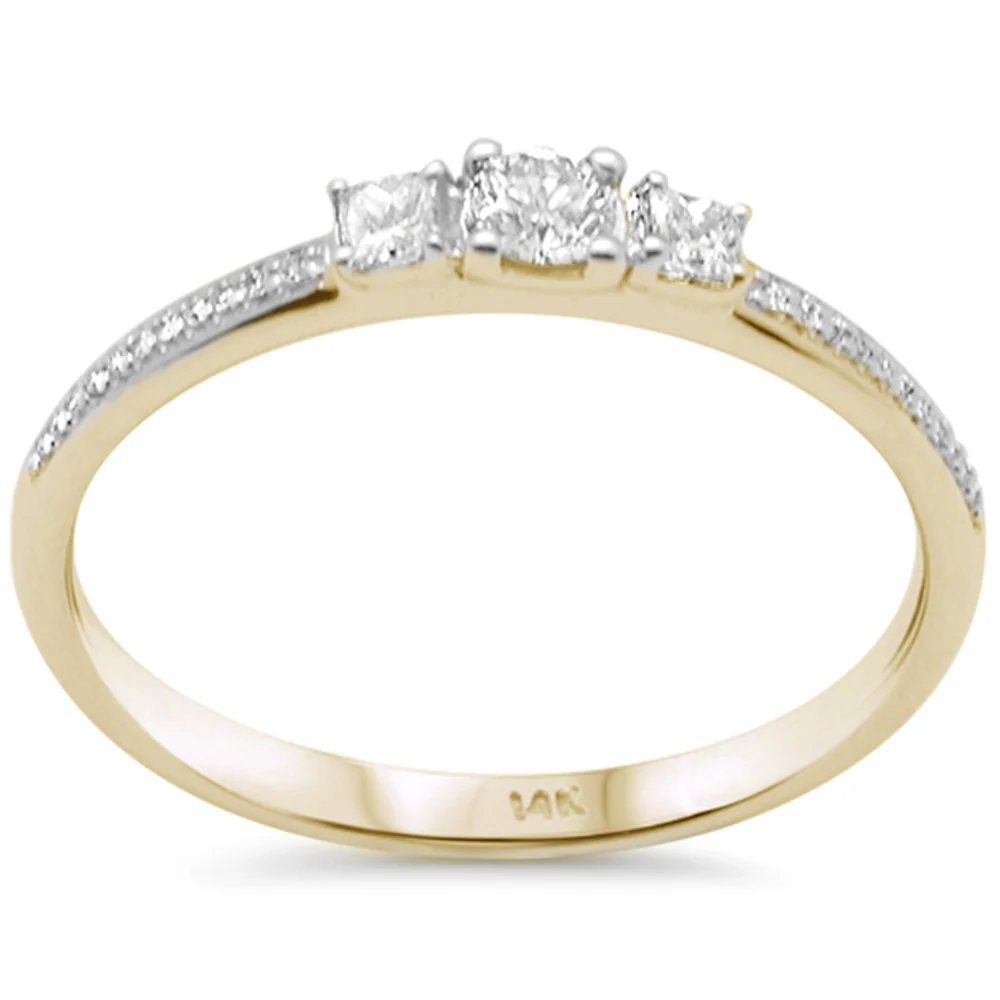 <span style="color:purple">SPECIAL!</span> .25ct G SI 14K Yellow Gold Diamond Petite Band Ring Size 6.5