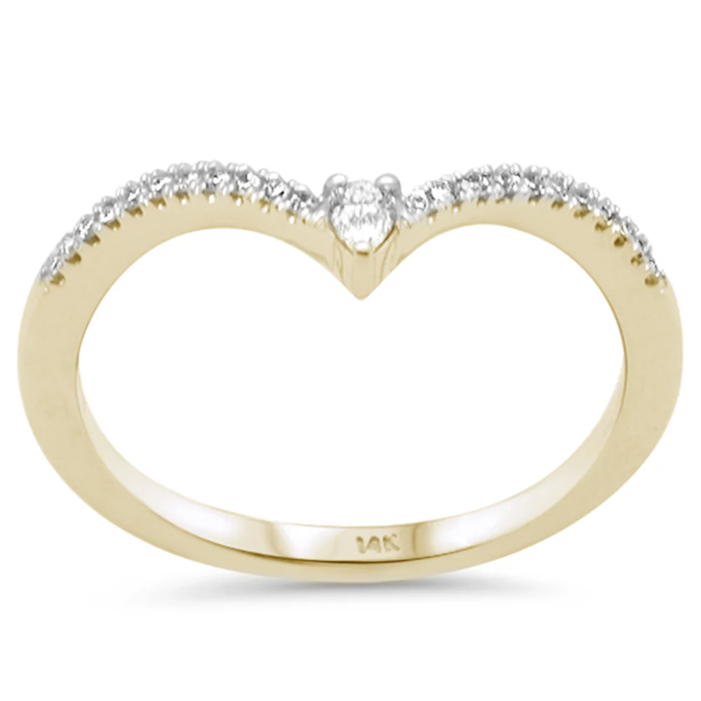 .14ct G SI 14K Yellow Gold Diamond Petite Band Ring Size 6.5