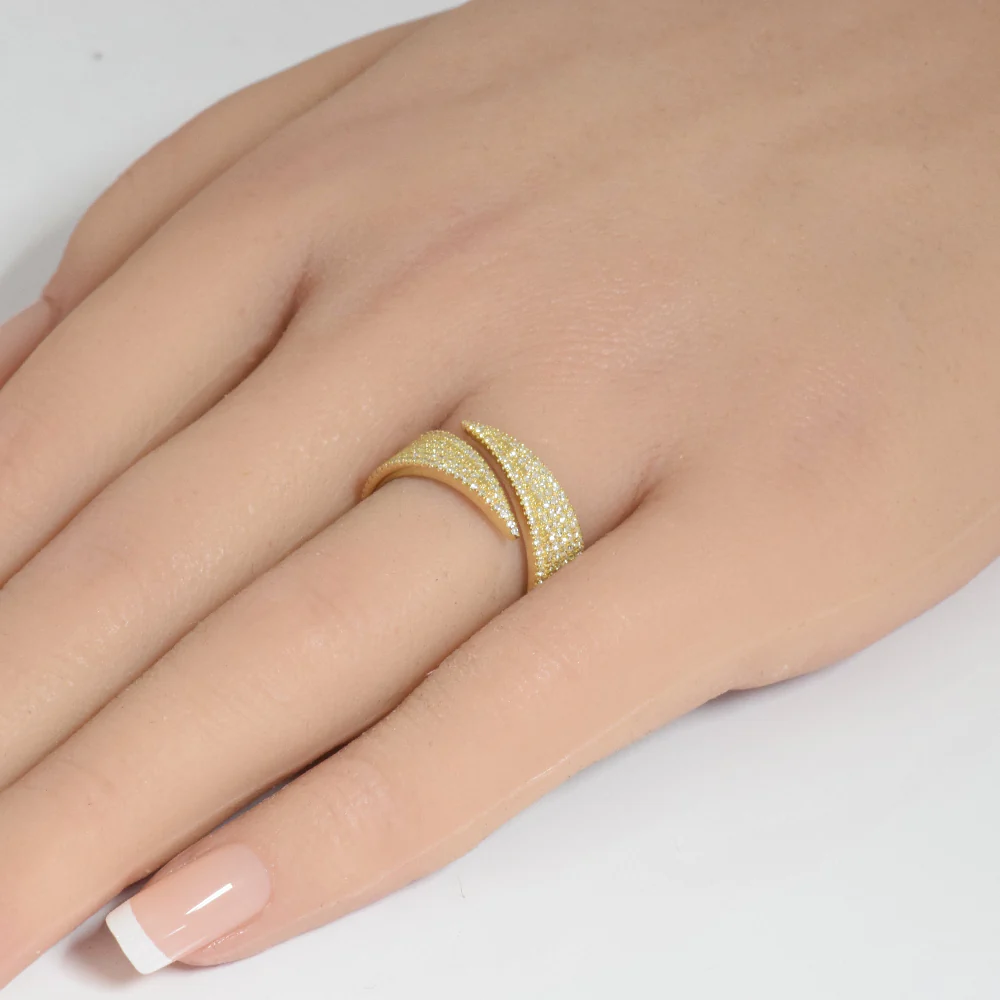 <span style="color:purple">SPECIAL!</span> .62ct G SI 14K Yellow Gold Diamond Wrap Arround Band Ring Size 6.5 - Image 2