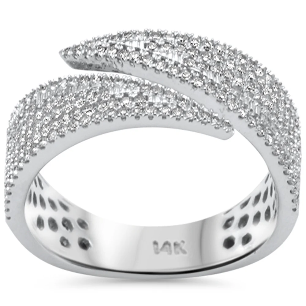 <span style="color:purple">SPECIAL!</span> .62ct G SI 14K White Gold Diamond Wrap Arround Band Ring Size 6.5