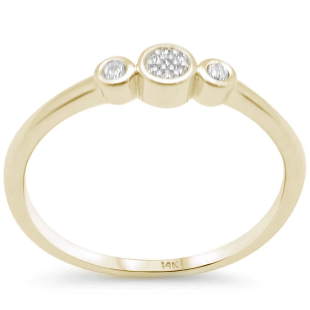 .08ct G SI 14K Yellow Gold Diamond Petite Band Ring Size 6.5