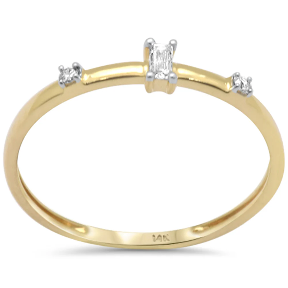 .09ct G SI 14K Yellow Gold Diamond Petite Band Ring Size 6.5