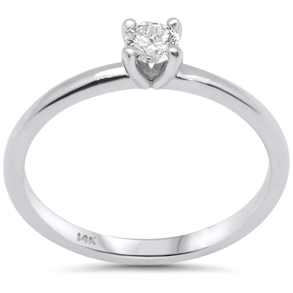 <span style="color:purple">SPECIAL!</span> .50ct G SI 14K White Gold Round Diamond Solitaire Ring Size 6.5