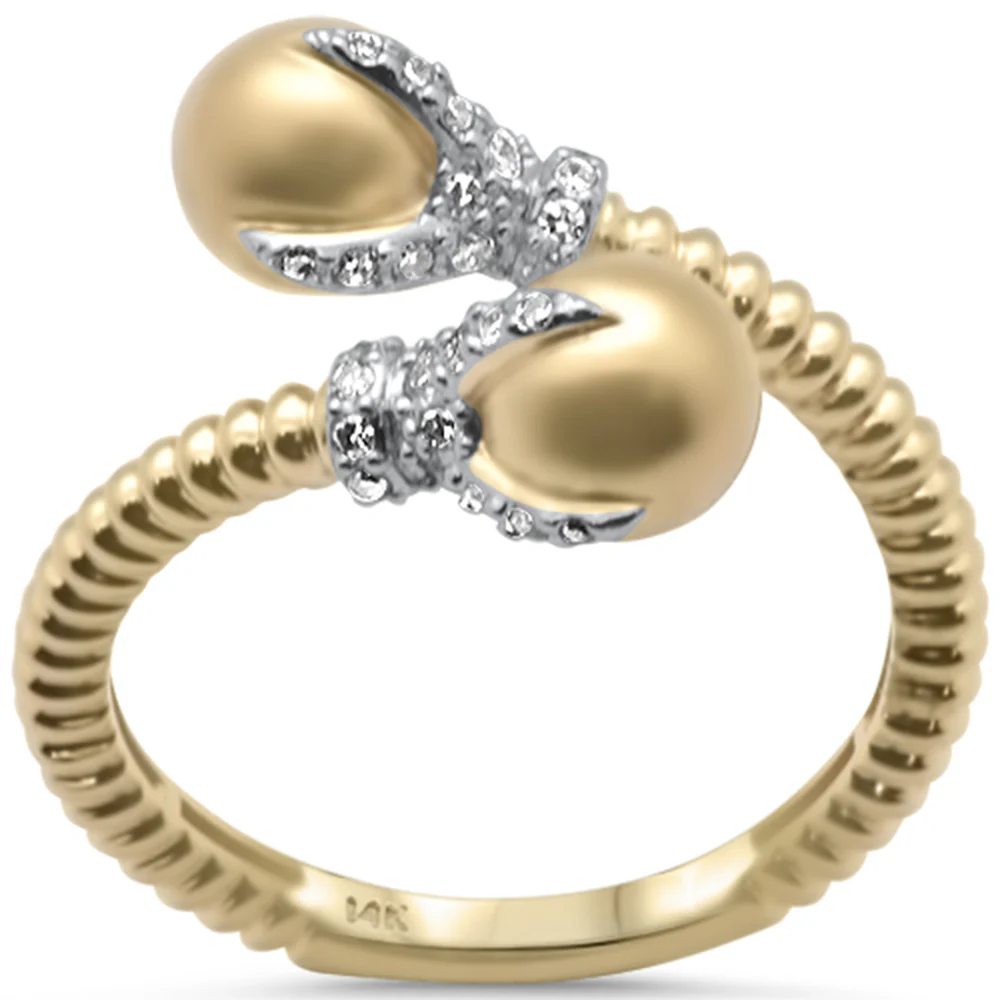 <span style="color:purple">SPECIAL!</span> .25ct G SI 14K Yellow Gold Diamond Wrap Around Band Ring Size 6.5