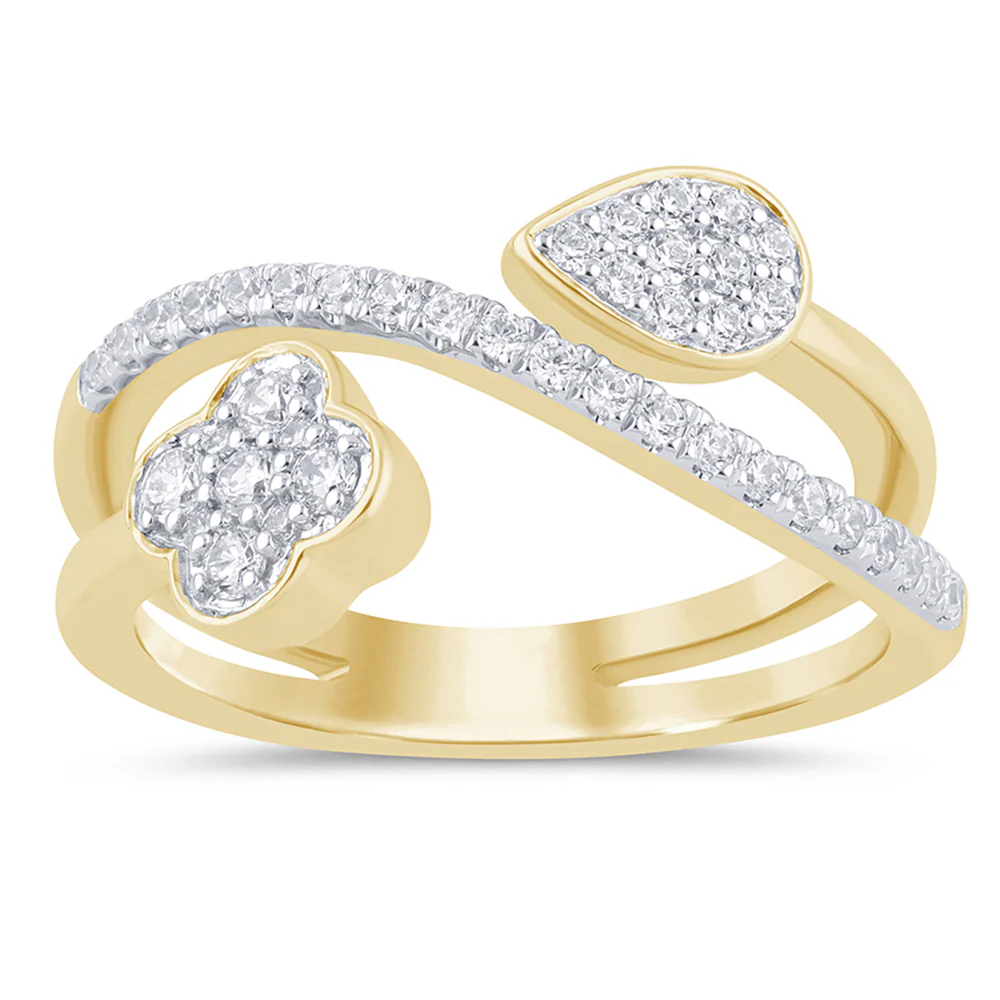 <span style="color:purple">SPECIAL!</span> .38ct G SI 14K Yellow Gold Diamond Wrap Around Band Ring Size 6.5