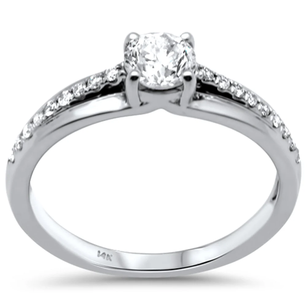 <span style="color:purple">SPECIAL!</span> .64ct G SI 14K White Gold Round Diamond Engagement Ring Size 6.5