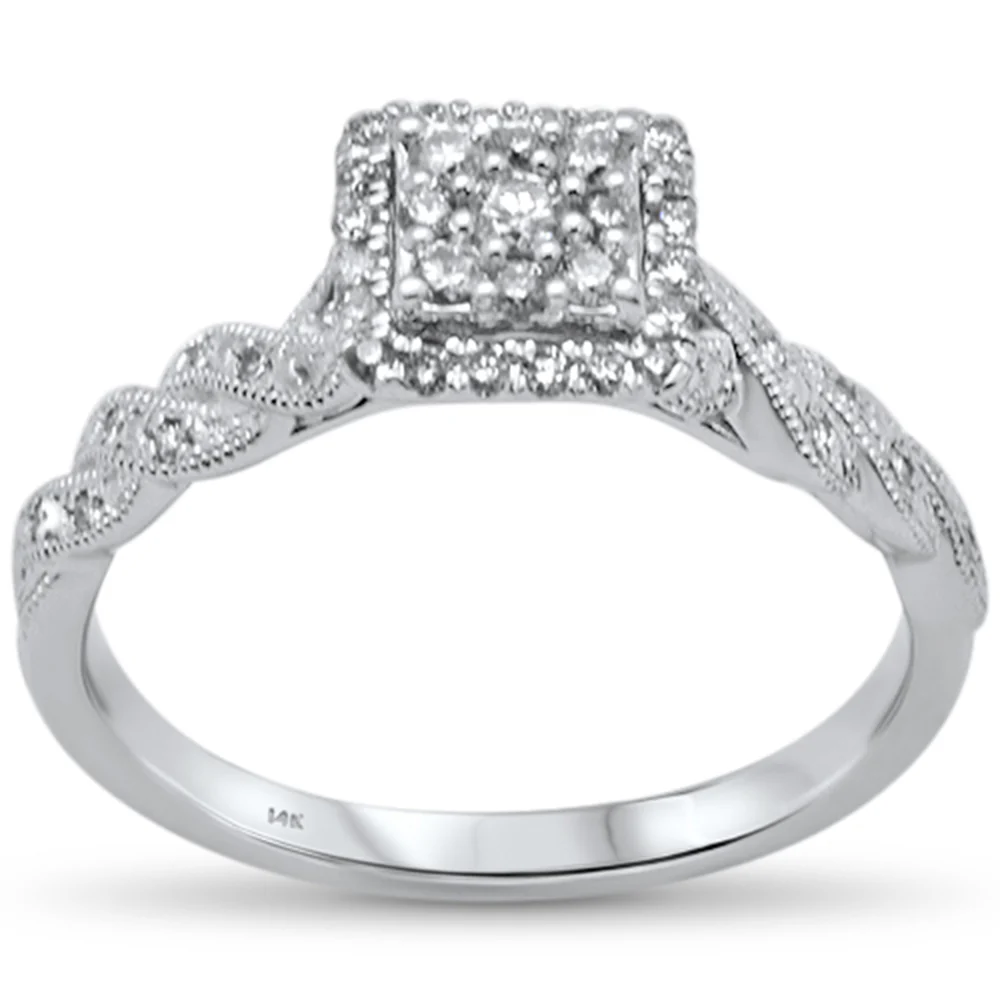 <span style="color:purple">SPECIAL!</span>.27ct G SI 14K White Gold Diamond Engagement Ring Size 6.5