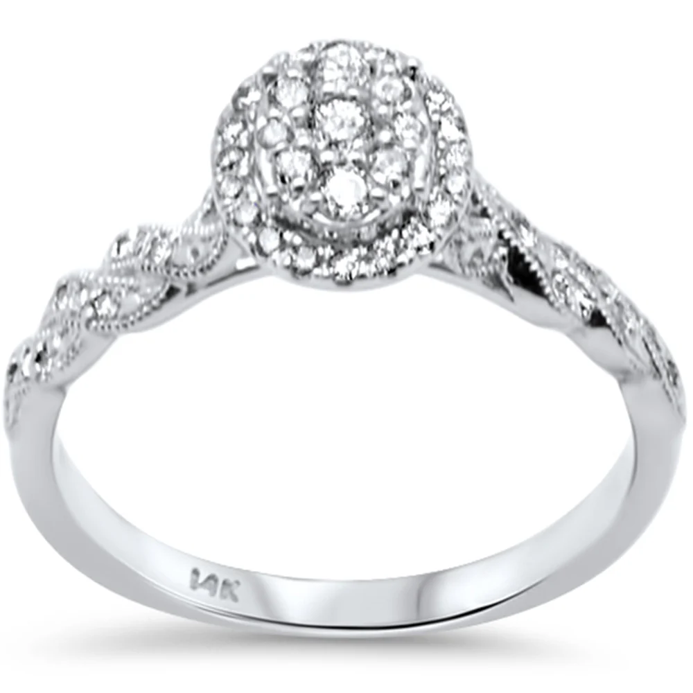 <span style="color:purple">SPECIAL!</span>.26ct G SI 14K White Gold Diamond Round Shape Engagement Ring Size 6.5