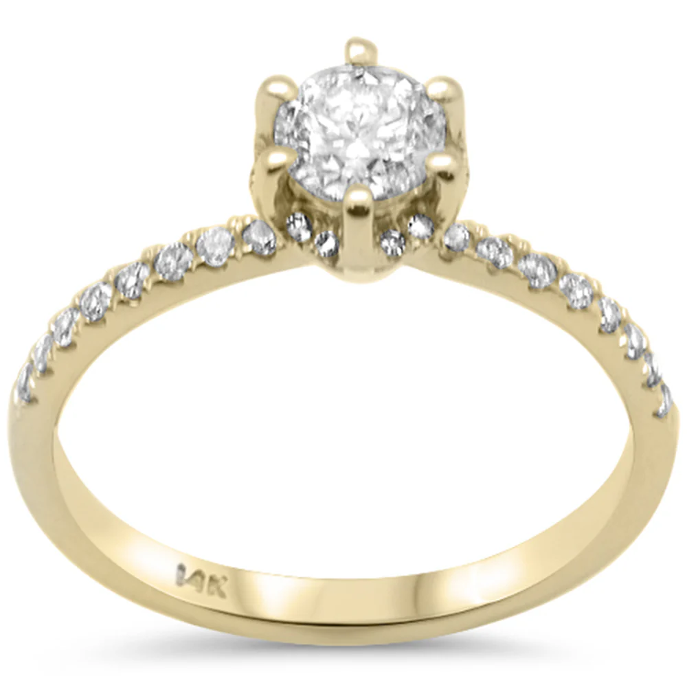 <span style="color:purple">SPECIAL!</span>.67ct G SI 14K Yellow Gold Diamond Round Solitaire Engagement Ring Size 6.5