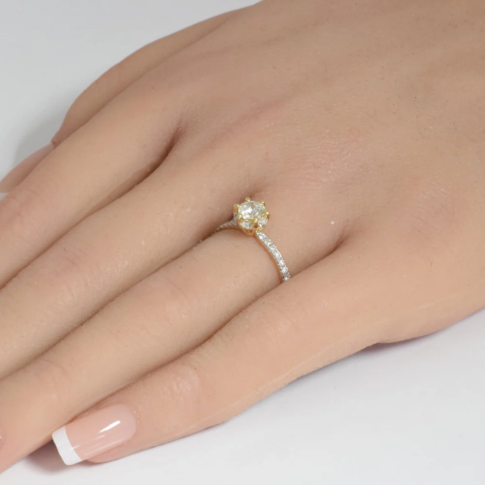 <span style="color:purple">SPECIAL!</span>.67ct G SI 14K Yellow Gold Diamond Round Solitaire Engagement Ring Size 6.5 - Image 2