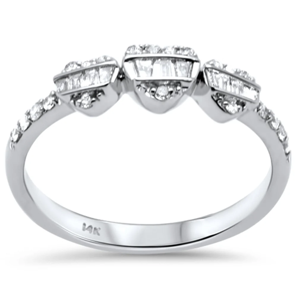 <span style="color:purple">SPECIAL!</span> .27ct G SI 14K White Gold Diamond Ring Band Size 6.5