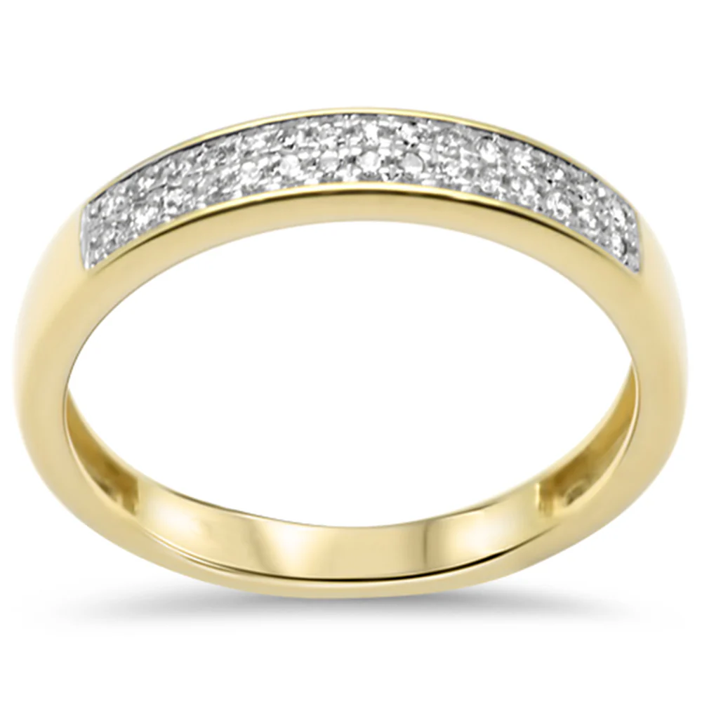 .13ct G SI 10K Yellow Gold Diamond Wedding Band Ring Size 6.5