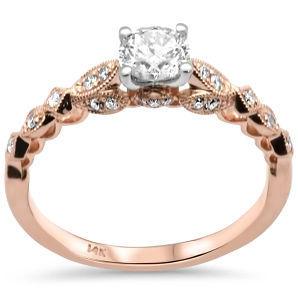 <span style="color:purple">SPECIAL!</span> .62ct G SI 14K Rose Gold Diamond Engagement Ring Size 6.5
