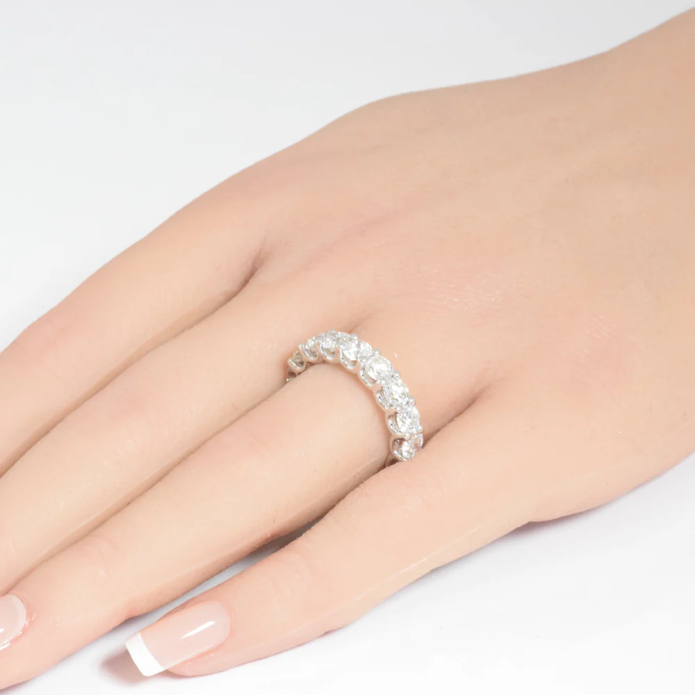 <span style="color:purple">SPECIAL!</span>5.12ct G SI 14K White Gold Diamond Eternity Ring Size 6.5 - Image 2