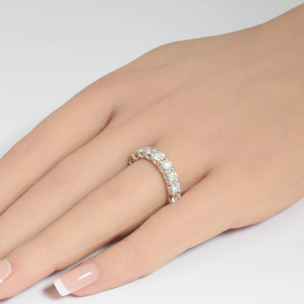 <span style="color:purple">SPECIAL!</span> 3.48ct G SI 14K White Gold Diamond Eternity Ring Size 6.5 - Image 2