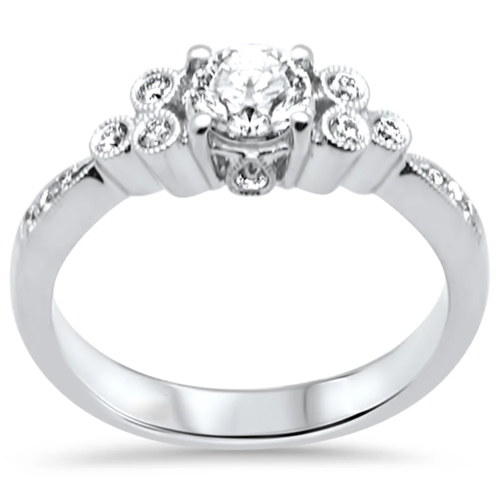 <span style="color:purple">SPECIAL!</span> .72ct G SI 18K White Gold Diamond Engagement Ring  Size 6.5